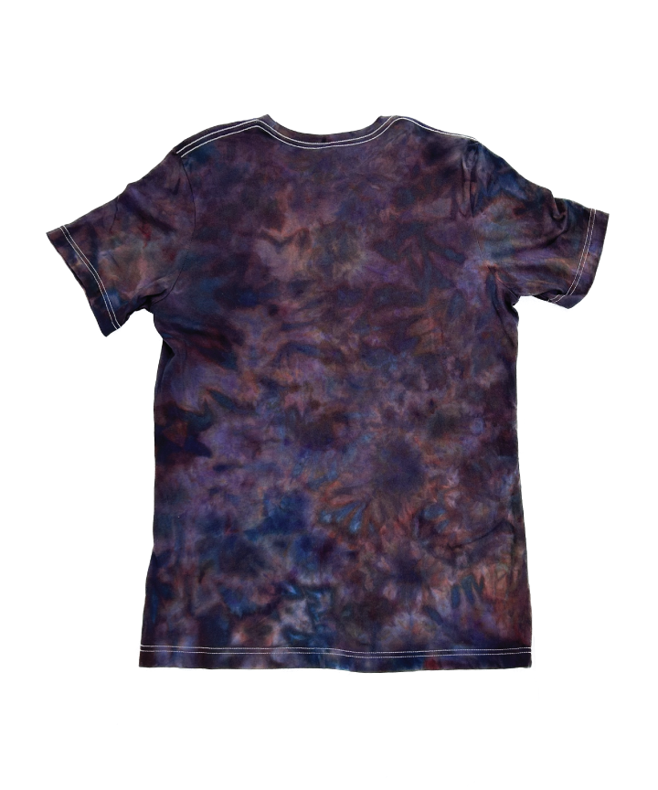 Onyx Surge (back view) - Maroon, blue, purple and orange ice dye - by Witness - Surf and Creative Wear