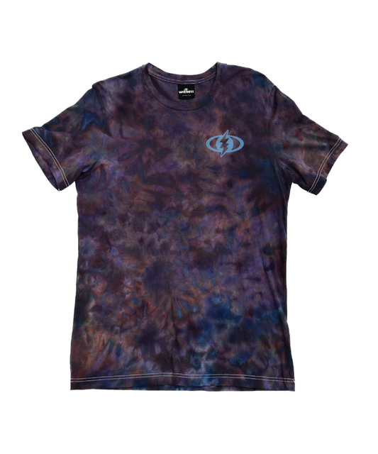 Onyx Surge (front view) - Maroon, blue, purple and orange ice dye - by Witness - Surf and Creative Wear